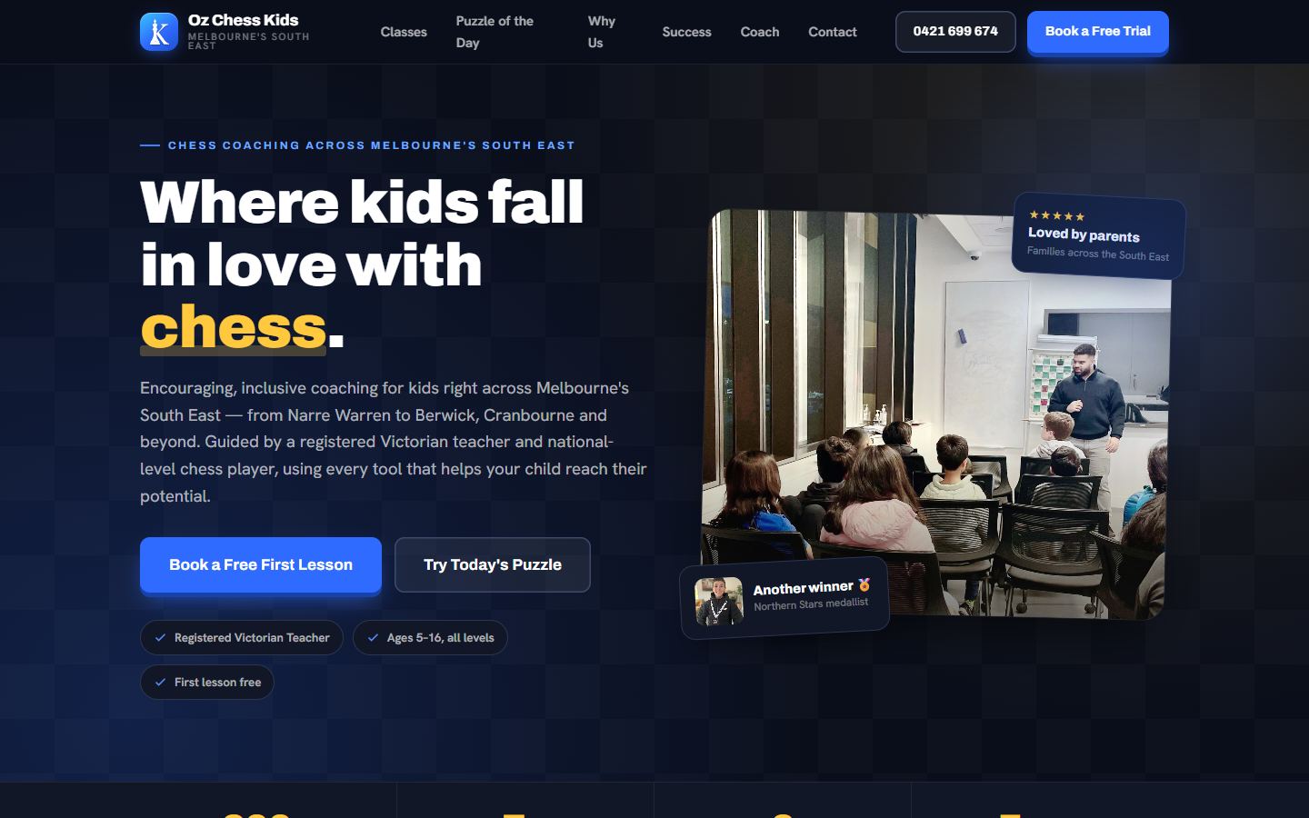 Oz Chess Kids website